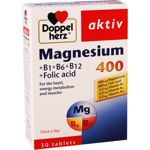 დოპელ ჰერც მაგნეზია 400მგ + B ჯგ ვიტამინები ტაბლეტი #30