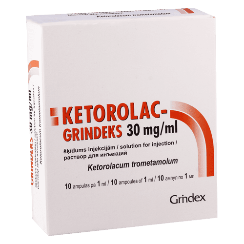 კეტოროლაკი-გრინდექსი ი/ვ ი/მ ხსნარი საინექციო 30მგ/1მლ ამპულა #10