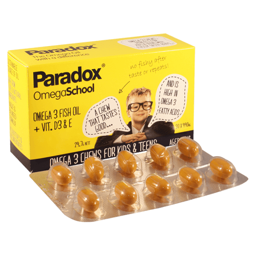 პარადოქს ომეგა 3 სასკოლო საღეჭი ტაბლეტი 990მგ #30