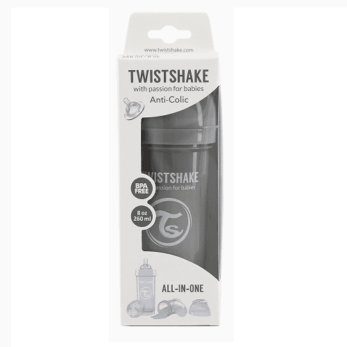 ტვისტშეიკი - ბოთლი ანტიკოლიკური ნაცრისფერი 260მლ