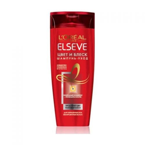 ლორეალი - ელსევე შამპუნი მკვებავი და აღმდგენი შეღებილი. ყველა ტიპის თმის 400მლ