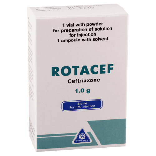 როტაცეფი ფხვნილი საინექციო ხსნარის მოსამზადებლად 1000მგ ფლაკონი+გამხსნელი #1