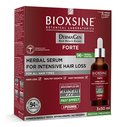 ბიოქსინი - შრატი ფორტე ინტენსიური თმის ცვენის საწინააღმდეგო ყველა ტიპის თმის 3X50მლ