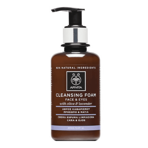 აპივიტა - სახე/თვალის დასაბანი ქაფი ზეთისხილით. ლავანდით და პროპოლისით 200მლ