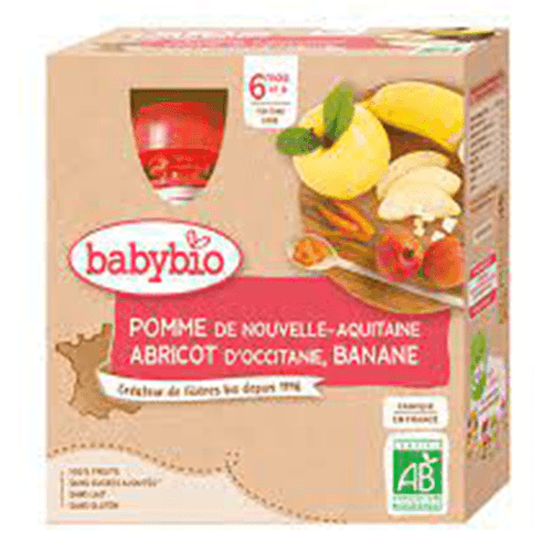 ბეიბიბიო - ხილფაფა გარგარი. ბანანი და ვაშლი /6თვ+/ 90გრ  #4