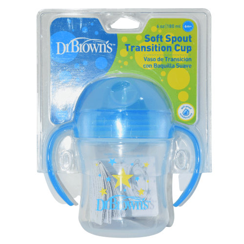 დოქტორ ბრაუნი - ჭიქა რბილთავიანი სახელურებით ლურჯი 180მლ