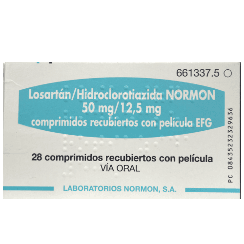 ლოსარტანი+ჰიდროქლორთიაზიდი ნორმონი ტაბლეტი  50მგ+12.5მგ #28