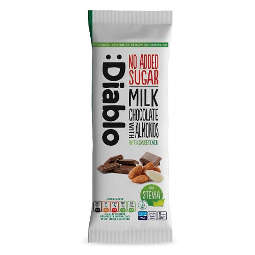 დიაბლო - შოკოლადი რძიანი ნუშით სტევიათი უშაქრო 75გრ