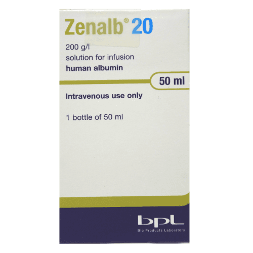 ალბუმინი (ზენალბი 20) ხსნარი საინფუზიო 20%  50მლ ფლაკონი მინის #1