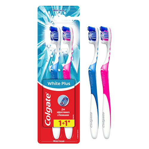 ქოლგეითი - კბ/ჯაგრისი White Plus მათეთრებელი მაგარი 1+1