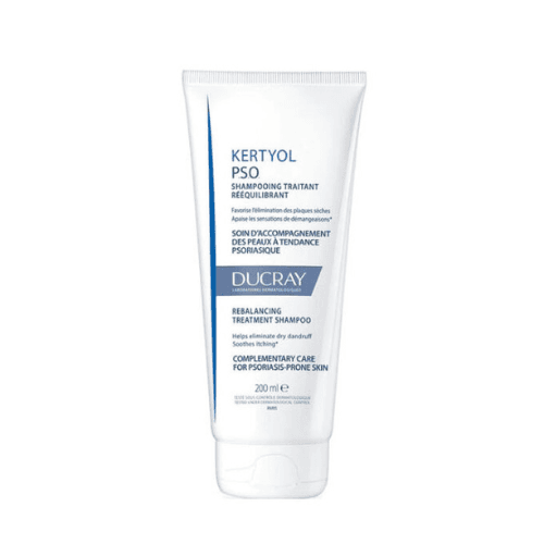 დუკრე - KERTYOL PSO შამპუნი ფსორიაზის. ამქერცლავი. დამამშვიდებელი ყველა ტიპის თმის 200მლ