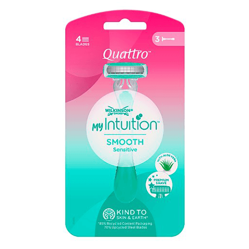 ვილკინსონი - ერთჯერადი საპარსი დანადგარი კვადრო sensitive 4 პირ ქალის  #3