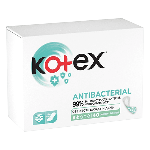 კოტექსი - ყოველდღიური საფენი ანტიბაქტერიული /1.5წვ/  #40