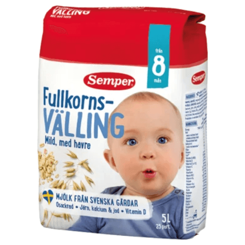 სემპერი - ფაფა რძიანი ველინგი მთლიანმარცვლოვანი  შვრიის მეტი ბოჭკოთი  /8თვ+/ 725 გრ