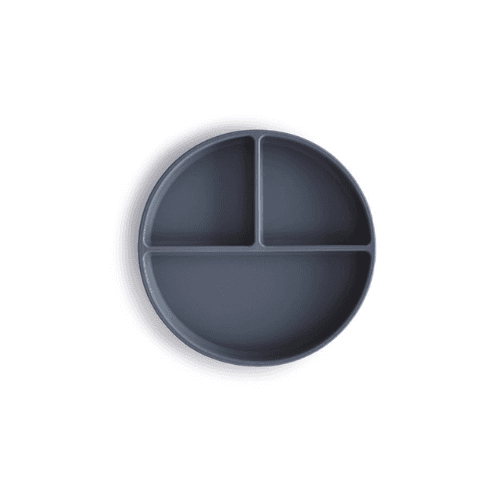 მუში - თეფში დანაყოფებიანი სილიკონის მუქი ლურჯი