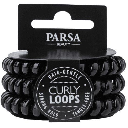 პარსა - თმის სამაგრი პლასტიკის სპირალური შავი