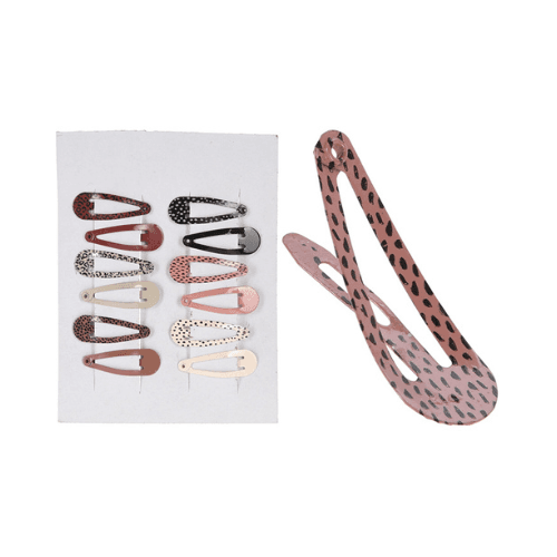 კპმ - თმის დამჭერი წკაპი ფერადი პრინტით  #12