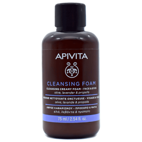 აპივიტა - სახე/თვალის ქაფი დასაბანი ზეთისხილი/ლავანდა/პროპოლისით 75მლ