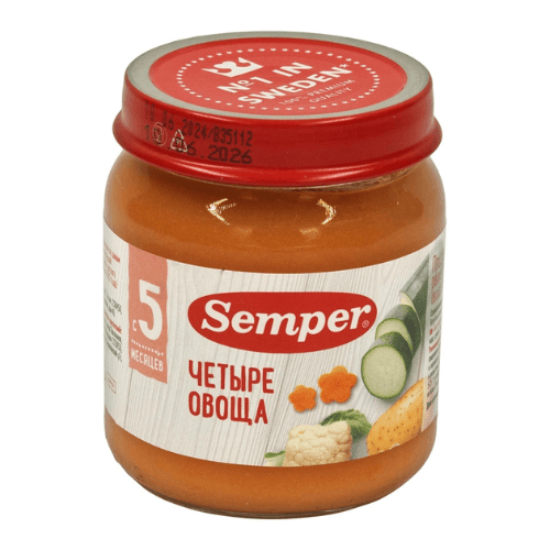 სემპერი - პიურე 4 ბოსტნეული /5თვ+/ 100გრ