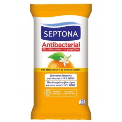 სეპტონა - სვ. ხელსახოცი ანტიბაქტერიული ფორთოხლის ექსტრ  #15