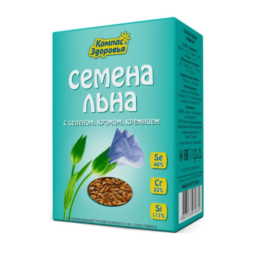 სელის თესლი სელენით და ქრომით. სილიციუმით მცენარეული ნედლეული 200გრ  #1