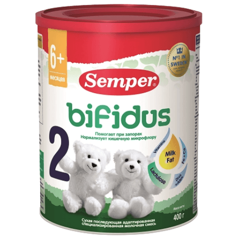 სემპერი - რძე ბიფიდუსი 2 /6-12თვ/ 400გრ