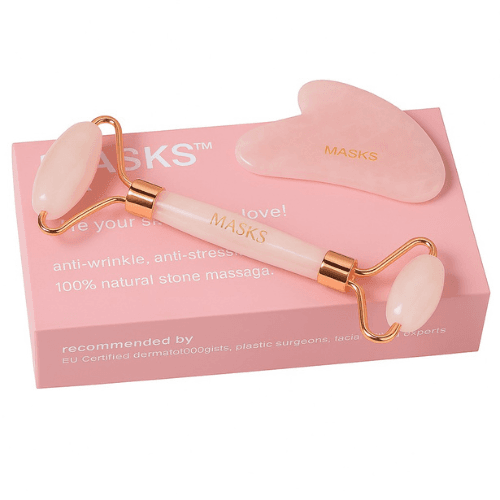 მასკს ჯორჯია - კვარცის ნაკრები ვარდისფერი. როლერი + გუა-შა