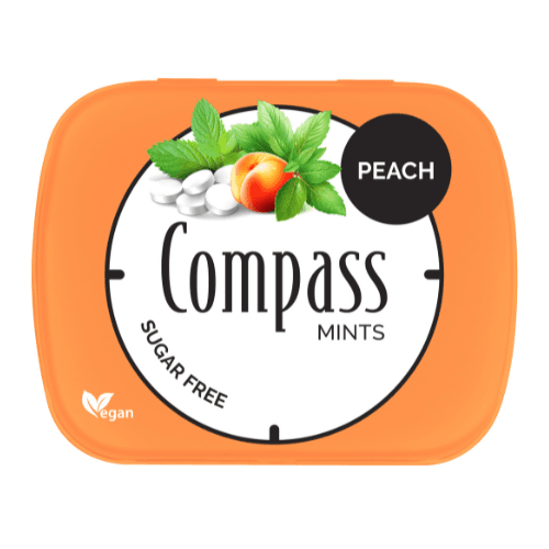 კომპას - საწუწნი კანფეტი ატმის უშაქრო დამატკბობელით 14გრ