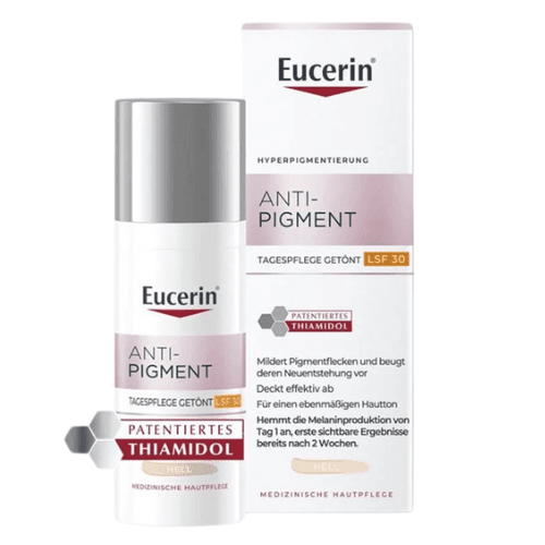 ეუცერინი - ანტი-პიგმენტი სახის კრემი SPF30 შეფერილი Light პიგმენტური ლაქების საწინ.ყველა ტიპის კანი  დღის 50მლ