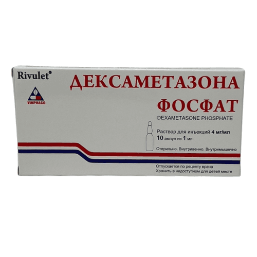 დექსამეტაზონი ფოსფატი ი/ვ ი/მ ხსნარი საინექციო 0.4მგ/1მლ 1მლ ამპულა #10