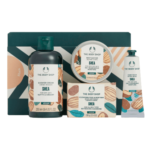 ბოდი შოპი - სასაჩუქრე ნაკრები AYR25 G3 შია შხ. კრემ-გელი 250მლ. კარაქი 50მლ. საპონი 100გ. ხელის ბალმი 30მლ