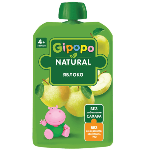 ჰიპოპო - პაუჩი ვაშლი /6თვ+/ 90გრ