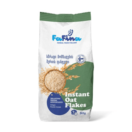 ფაფინა - სწრაფი მომზადების შვრიის ფანტელი ..ფაფინა' 450გრ