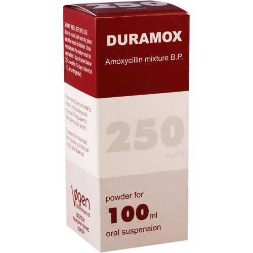 დურამოქსი ფხვნილი სუსპენზიის მოსამზადებლად 250მგ/5მლ 100მლ ფლაკონი #1