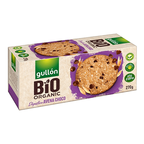 გულონი - ორცხობილა ბოჭკოვანი შვრიის 'დაიჯესტივი' შოკოლადის მარცვლებით ბიო 270გრ