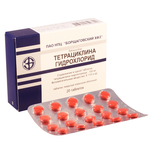ტეტრაციკლინი ტაბლეტი 100მგ #20