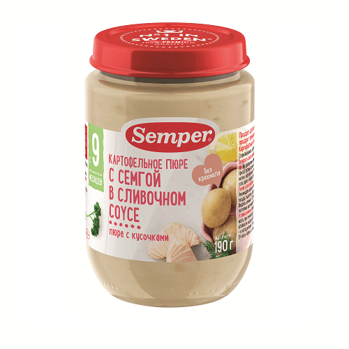 სემპერი - სადილი ორაგული კარტიფილით /9თვ+/ 190გრ