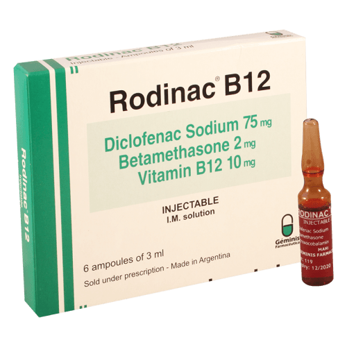 როდინაკი B-12 ი/მ ხსნარი საინექციო (75მგ+2მგ+10მგ)/3მლ ამპულა #6