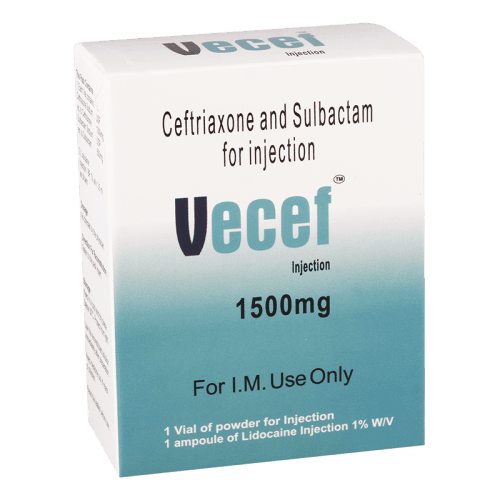 ვეცეფი ი/მ ფხვნილი საინექციო ხსნარის მოსამზადებლად 1000მგ+500მგ ფლაკონი+გამხსნელი 3.5მლ #1