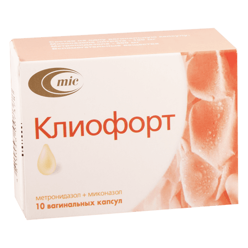 კლიოფორტი კაფსულა ვაგინალური 500მგ+100მგ #10