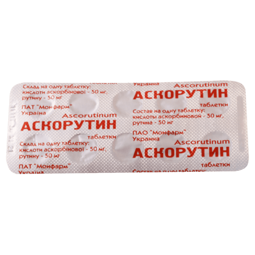 ასკორუტინი ტაბლეტი 50მგ+50მგ #10
