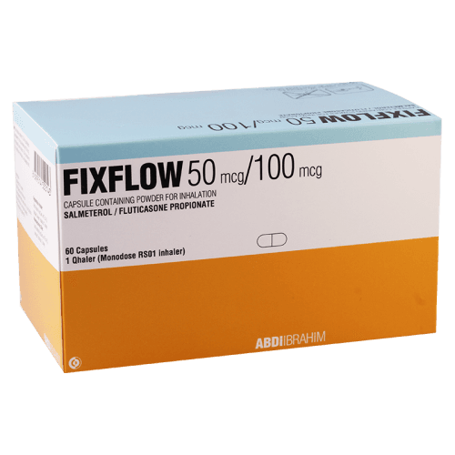 ფიქსფლოუ კაფსულა საინჰალაციო ფხვნილით 50მკგ+100მკგ/1დოზა +საინჰალ. მოწყობ #60