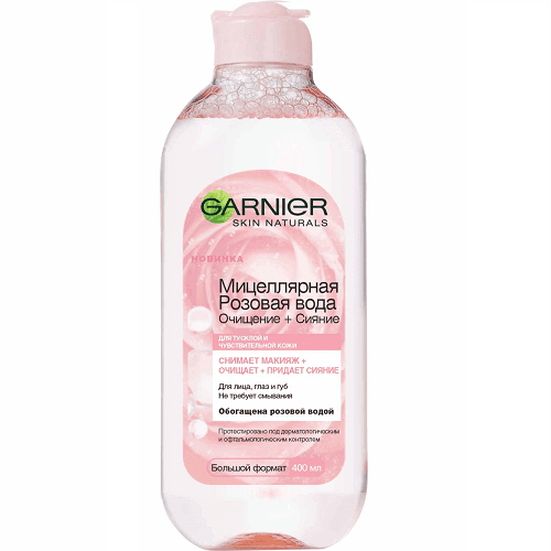 გარნიე - სახის გამწმენდი მიცელარული წყალი ვარდი. მგრძნობიარე კანისთვის 400მლ