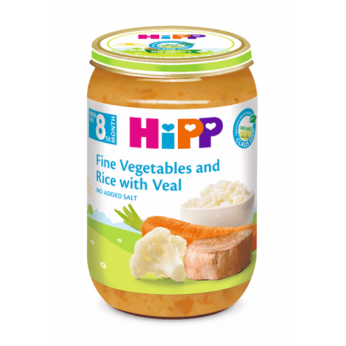 ჰიპი - სადილი ხბო ბრინჯით და ბოსტნეულით /8თვ+/ 220გრ