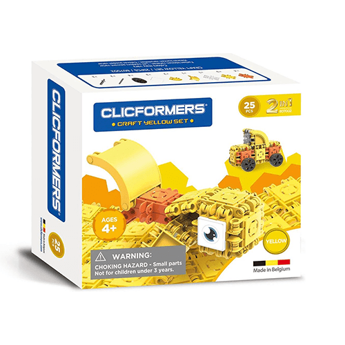 სათამაშო - კლიკფორმერს ასაწყობი ნაკრები ყვითელი 25 ნაწილი