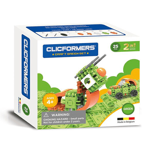 სათამაშო - კლიკფორმერს ასაწყობი ნაკრები მწვანე 25 ნაწილი