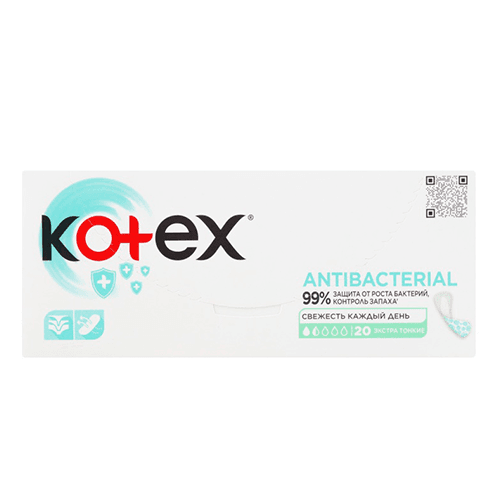 კოტექსი - ყოველდღიური საფენი ანტიბაქტერიული /1.5წვ/  #20