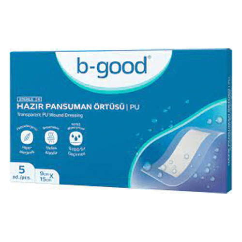 ლეიკო სტერილური B-good ჭრილობის სახვევი წყალგაუმტარი 9სმX15სმ  #1