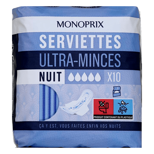 მონოპრი - ჰიგიენური საფენი ულტრა თხელი. ღამის /5წვ/  #10