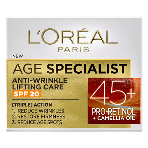 ლორეალი - ტრიო აქტივი სახის კრემი დღის 45+ SPF 20 50მლ